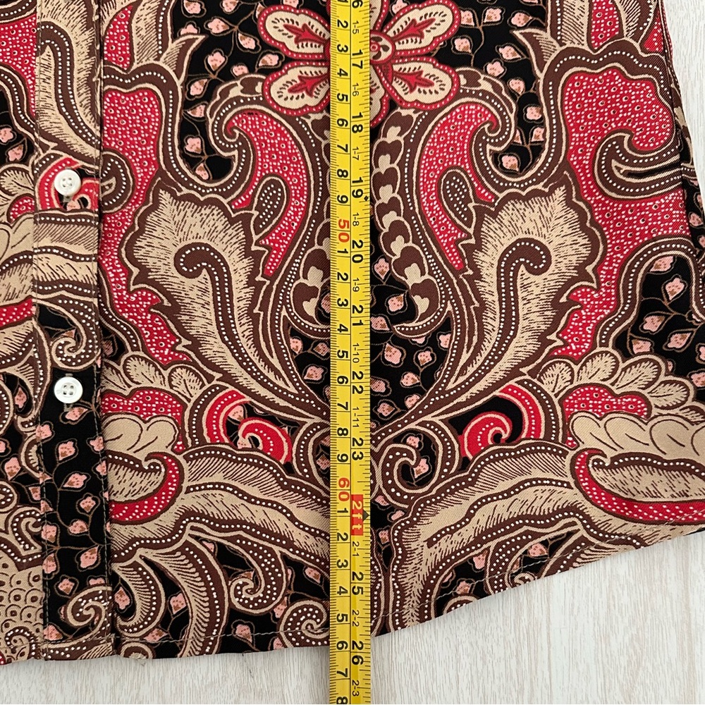 J. McLaughlin Paisley Button Down Shirt - Red and Cheetah Print - Picture 12 of 12